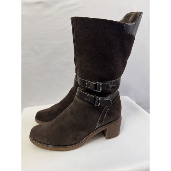 Aquatalia by Marvin K Women Leather Suede Waterproof Boots Brown Size 7 .5 - Picture 10 of 16